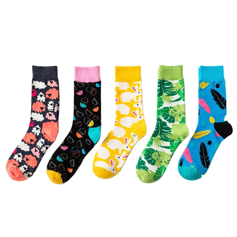 

women's high colorful socks wholesale Easter Egg series personality sock custom designer socks, Custom color