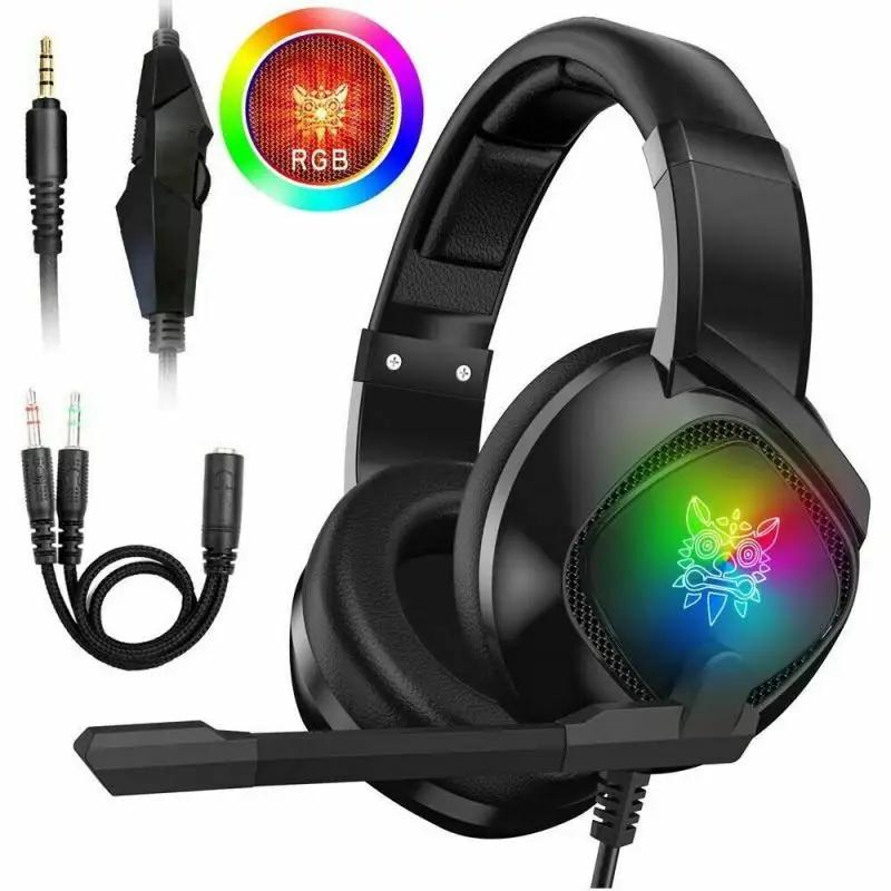 

ONIKUMA K19 Gaming Headsets Wired Headphones With Microphone RGB Earphones 7.1 Surround Sound For PS4 Xbox One Headset Gamer