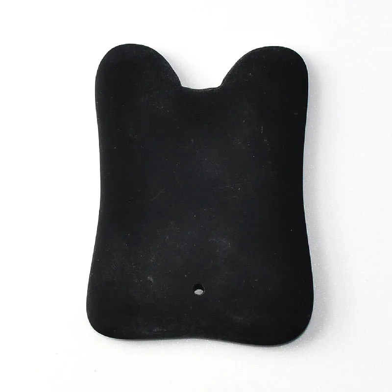 

Pure Matte Black Body Face SPA Physical Therapy gua sha tool Scraping Bian Stone Concave Shape GuaSha massage Board, Black matte texture