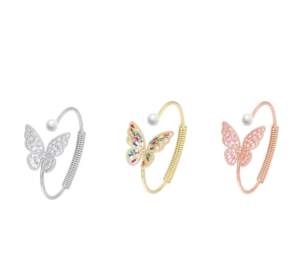 

bangle-587 xuping Luxury ring and bracelet butterfly zircon set