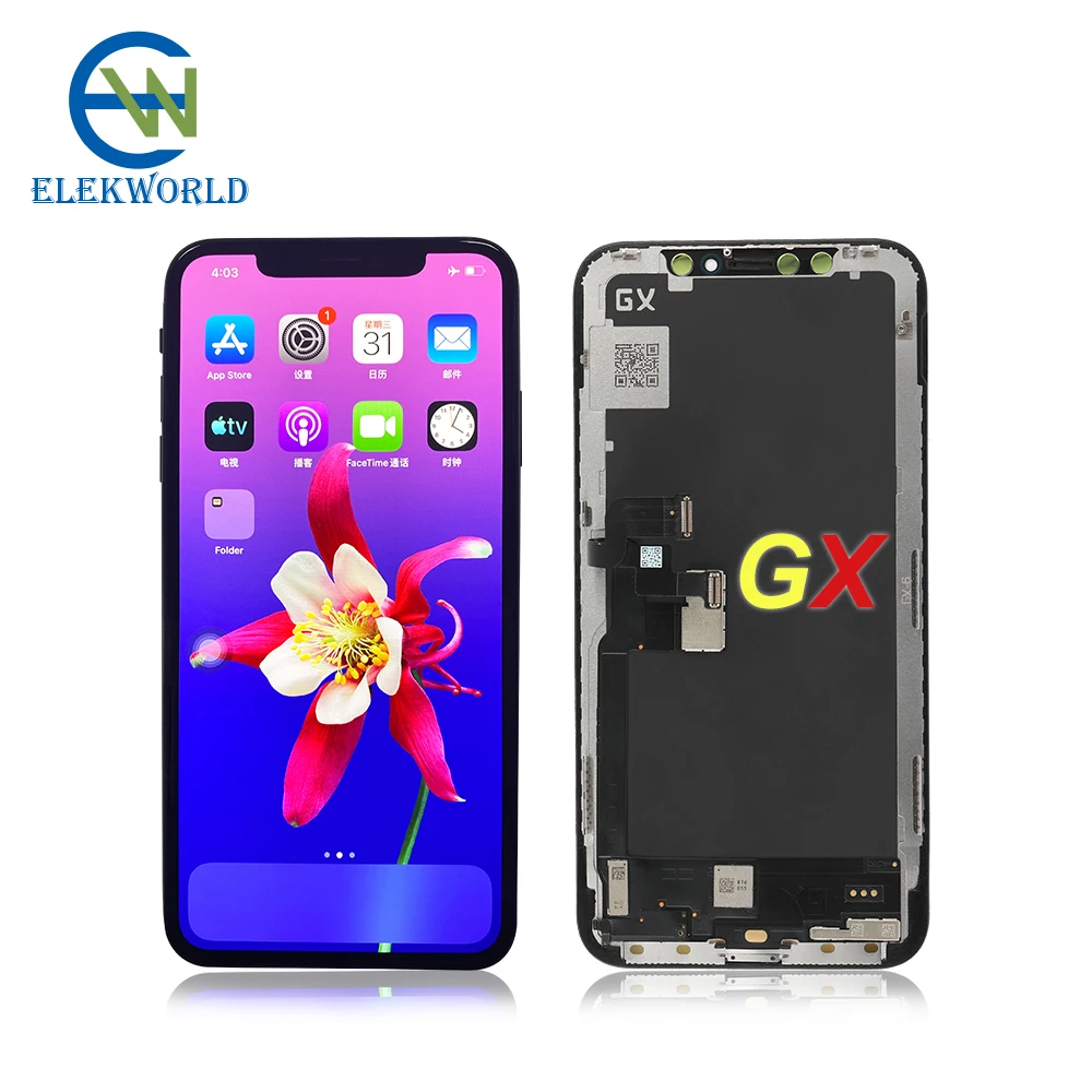 

Hot GX lcd for iphone X XS XS MAX 11 pro max GX OLED screen display hard, for iphone screen gx replacement, Black