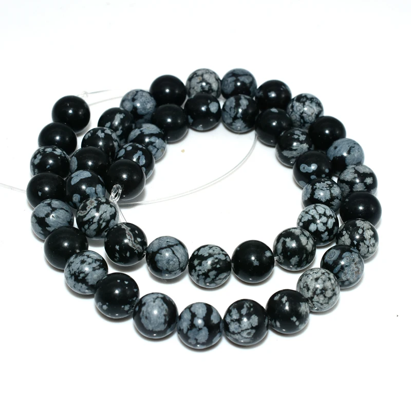 

Trade Insurance  High Quality Natural Snowflake Obsidian Alabaster Loose Beads, Pciture