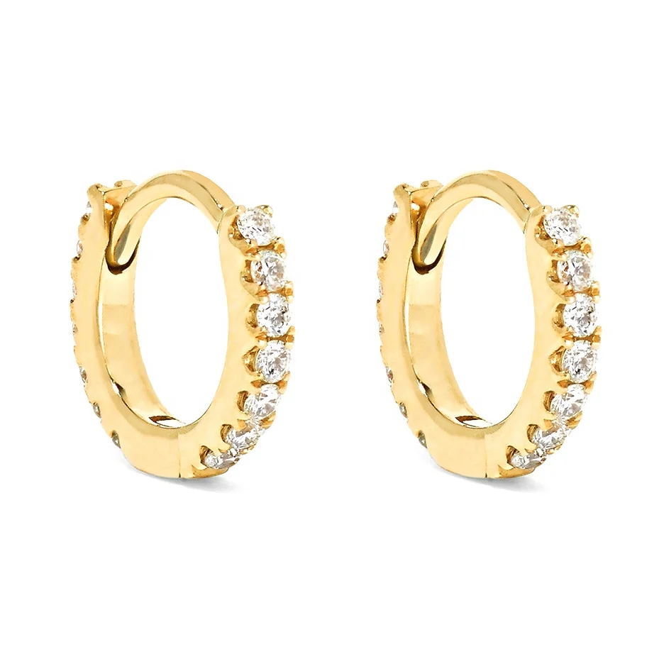 

Solid gold fine jewelry wholesale 2 gram gold beautiful designed huggie earrings