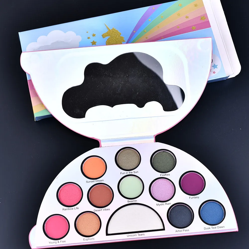 

Cute Pink Rainbow Pony Eyeshadow Palette High Pigmented Private Label Eye Shadow Palette