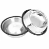 Ski Group Of Stainless Steel Pure Silver Anti Skid Dog Feeding Bowl
