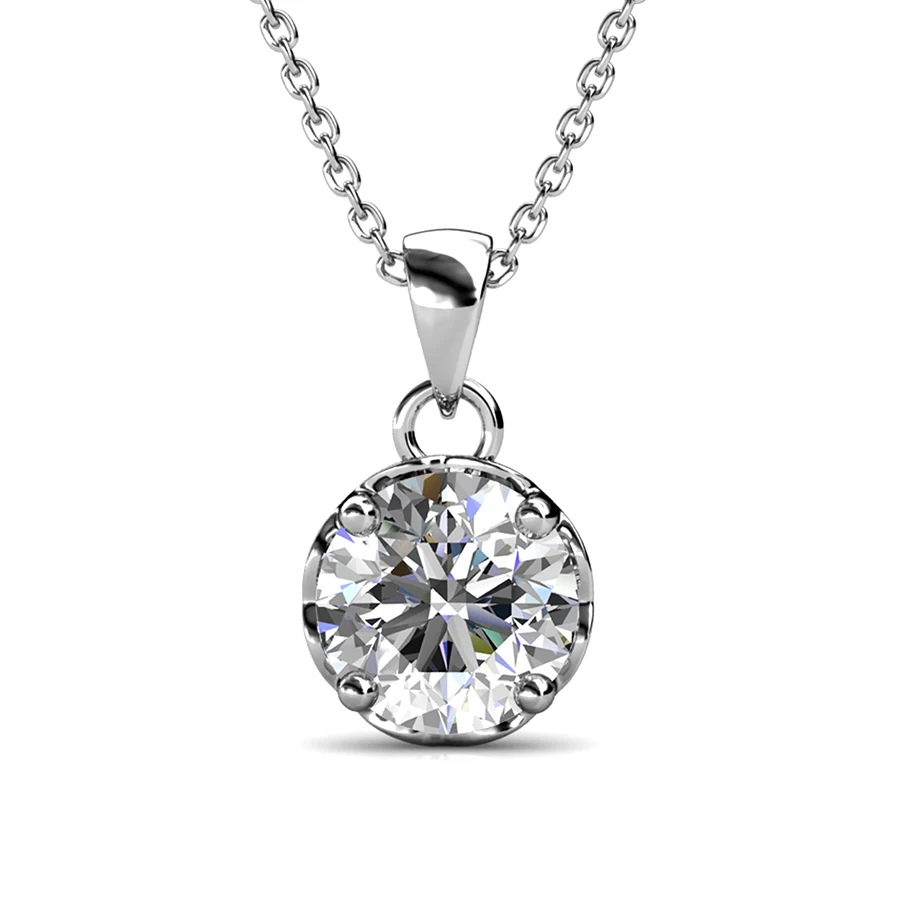 

Perfect Gemstone 1 Carat Moissanite Diamond Jewelry 18K Gold 925 Sterling Silver Round Pendant Necklace Destiny Jewellery