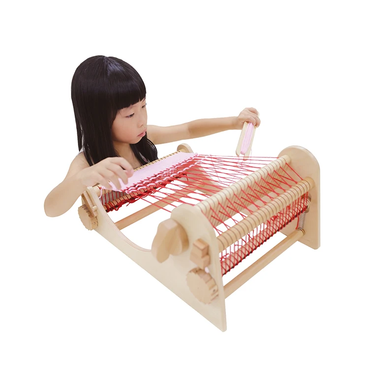 

Pre School Intelligence Improved Kids Educational Toys Wooden Loom Weaving Tools DIY Woven Set