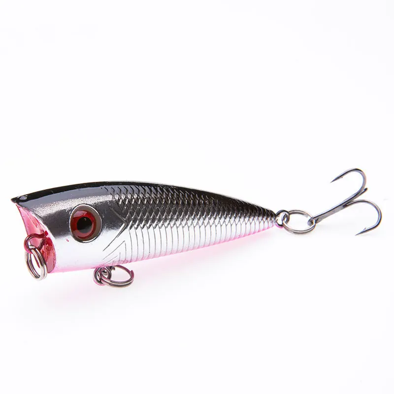 

60mm 6g Simulation ABS 3d eyes popper hard bait bass fishing lures, 5 colors available