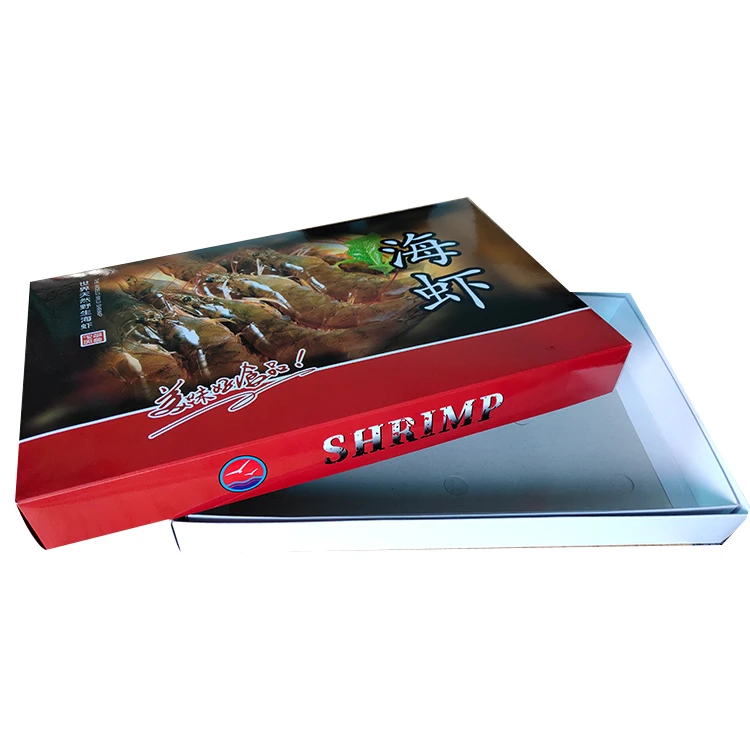 High Quality Cheap Seafood Shrimp Food Boxes Flat Coated Wax Frozen