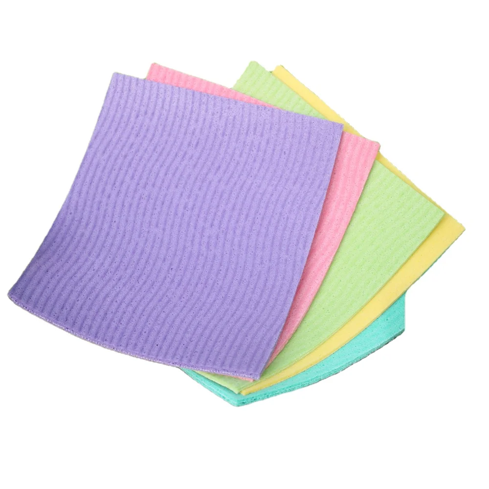 

natural biodegradable swedish dish cloth plain sponge cloth for kitchen, Customized