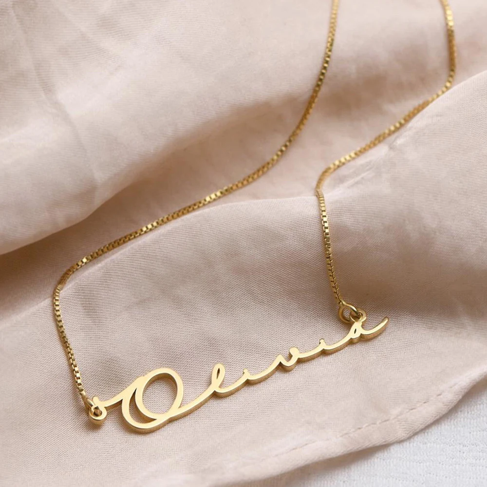 

Stainless Steel Custom 18k Gold Plated Name Necklace Letter Chain Necklace Personalized Jewelry