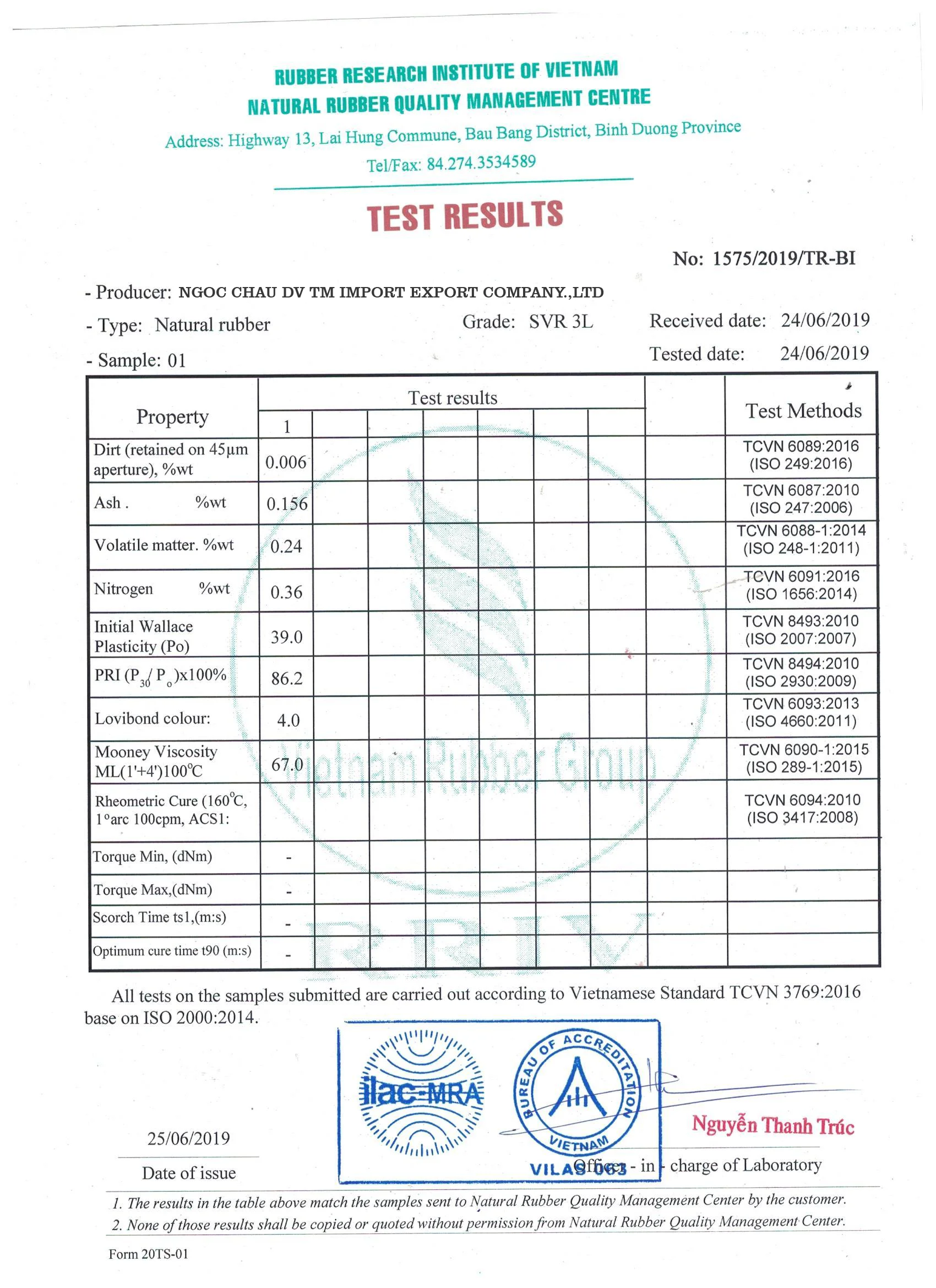 Natural Rubber Svr 3l High Quality Raw Rubber Material Standard