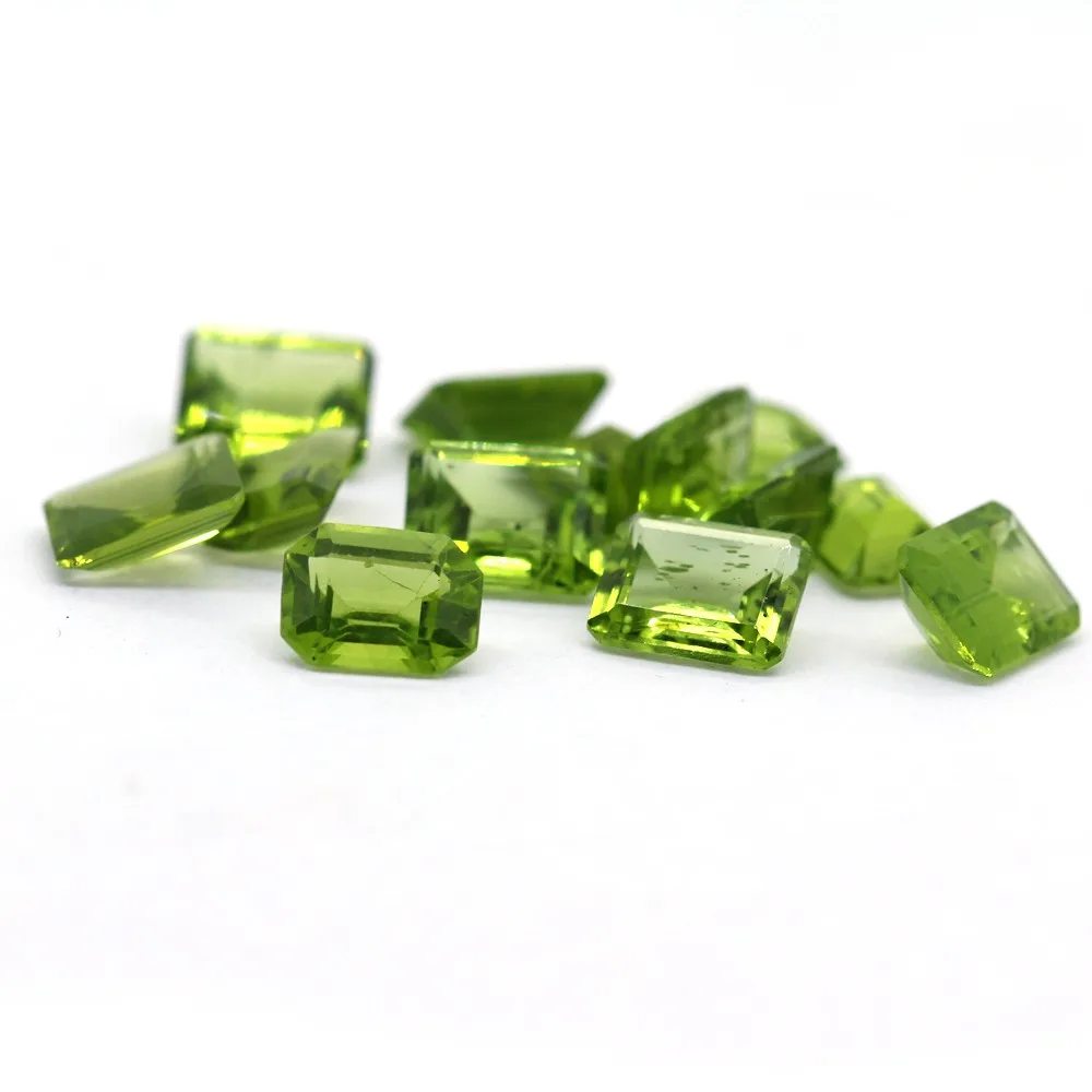 Hot Sale Lot Natural Peridot 5x7mm Octagon Cut Loose Gemstones Bulk