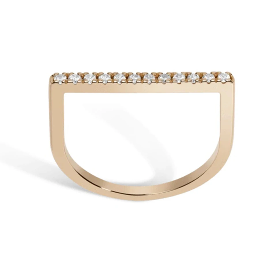 

Fashion Jewelry 925 Sterling Silver 18k Gold Plated Cubic Zircon Ring For Women