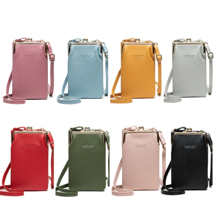 

Hot Selling H2107 Ladies Mobile Phone Bag Shoulder Messenger Bag Pebbled Zipper Wallet Single Shoulder Bag