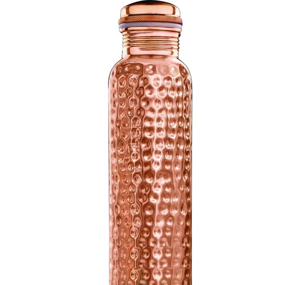 

Hammered High quality pure Copper water bottle leak proof, Joint less 950 ml, Brow