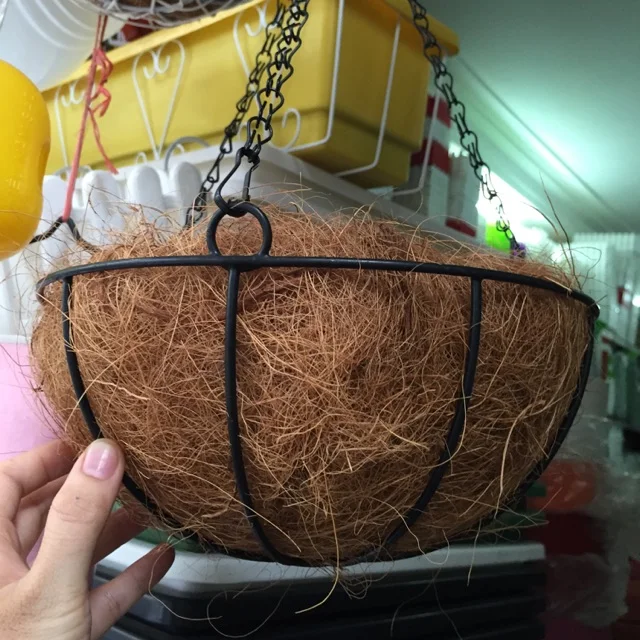 Hanging Basket With Natural Coconut Liner Coconut Coir Pots 99 Gold