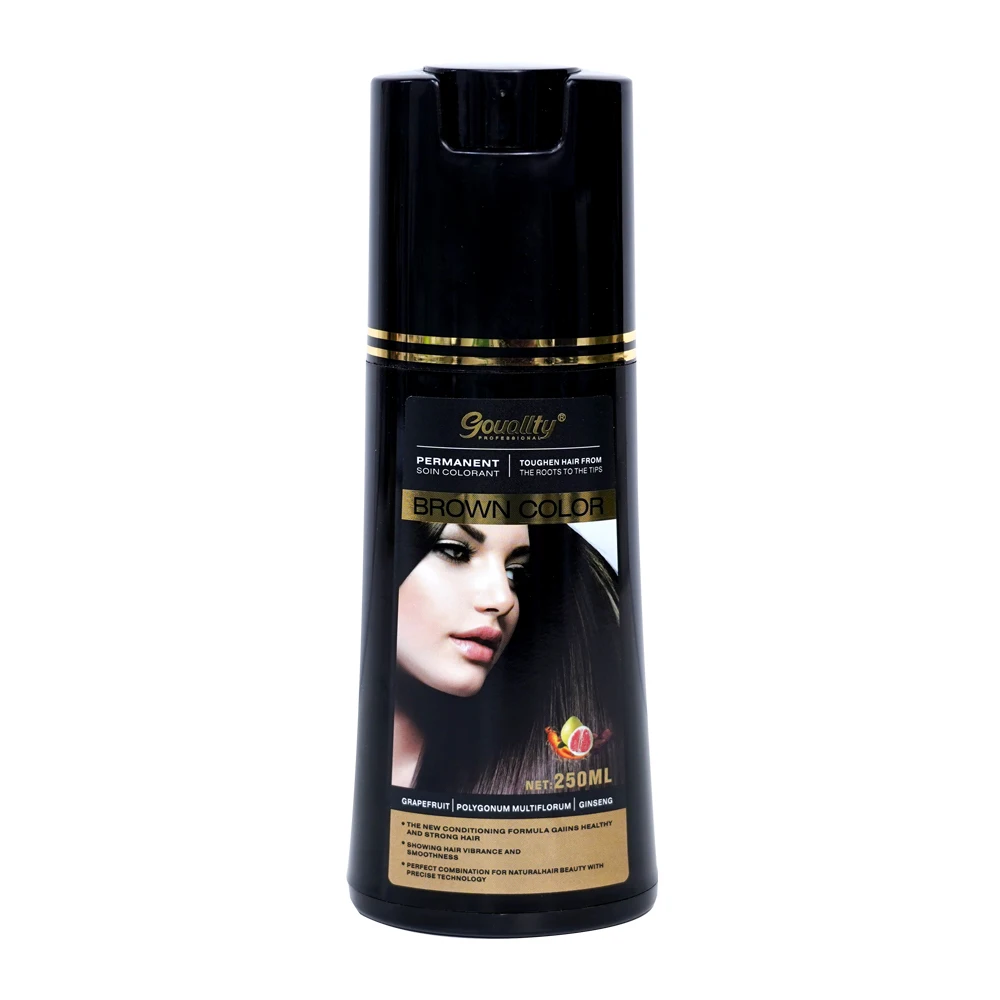 

Gouallty Chinese 3 in 1 Wash Color Care Black Hair Dye Shampoo, Natural black