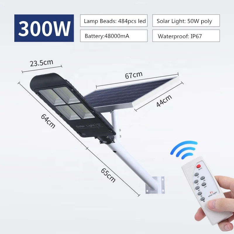 
Waterproof Outdoor solar light street 300W solar street light for garden street road 