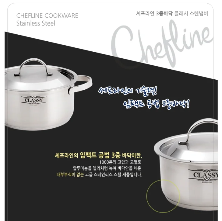 Chefline Classy Sts Saucepan 24cm Dish Cookware Stainless Steel Soup
