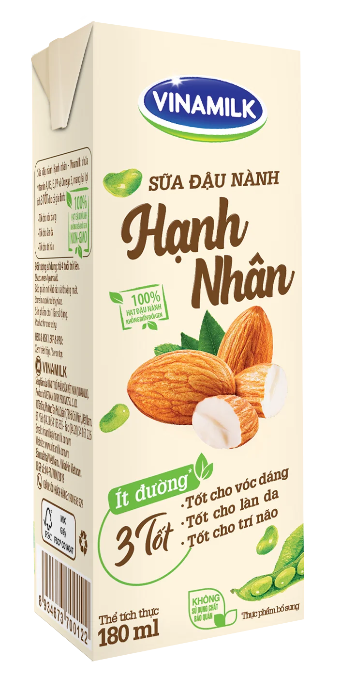 
Soy Milk - Vinamilk - Almond Flavor - Box 180ml 