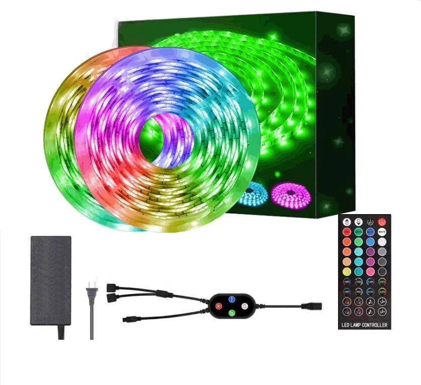 5m/16.4ft  10m/32.8ft SMD 5050 RGB Rope Lights with Bluetooth Controller IP65LED Strips Lights Color Changing Light Strip