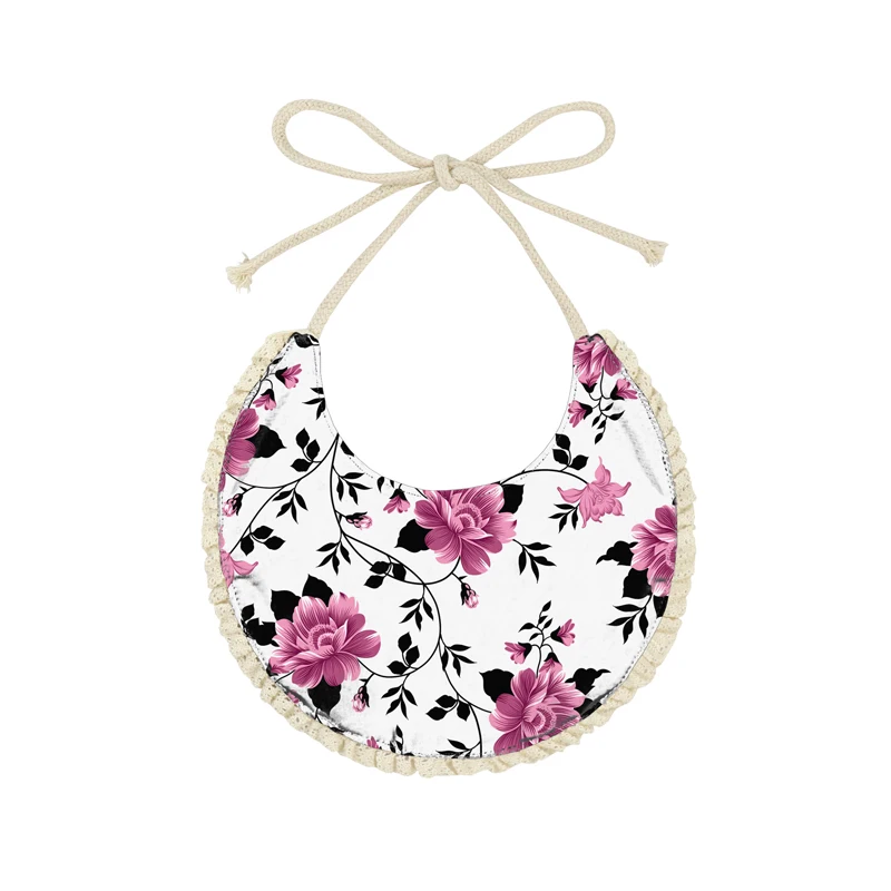 
Wholesale Cheap Brushed Milk silk colorful Floral pattern New bandana bibs baby 