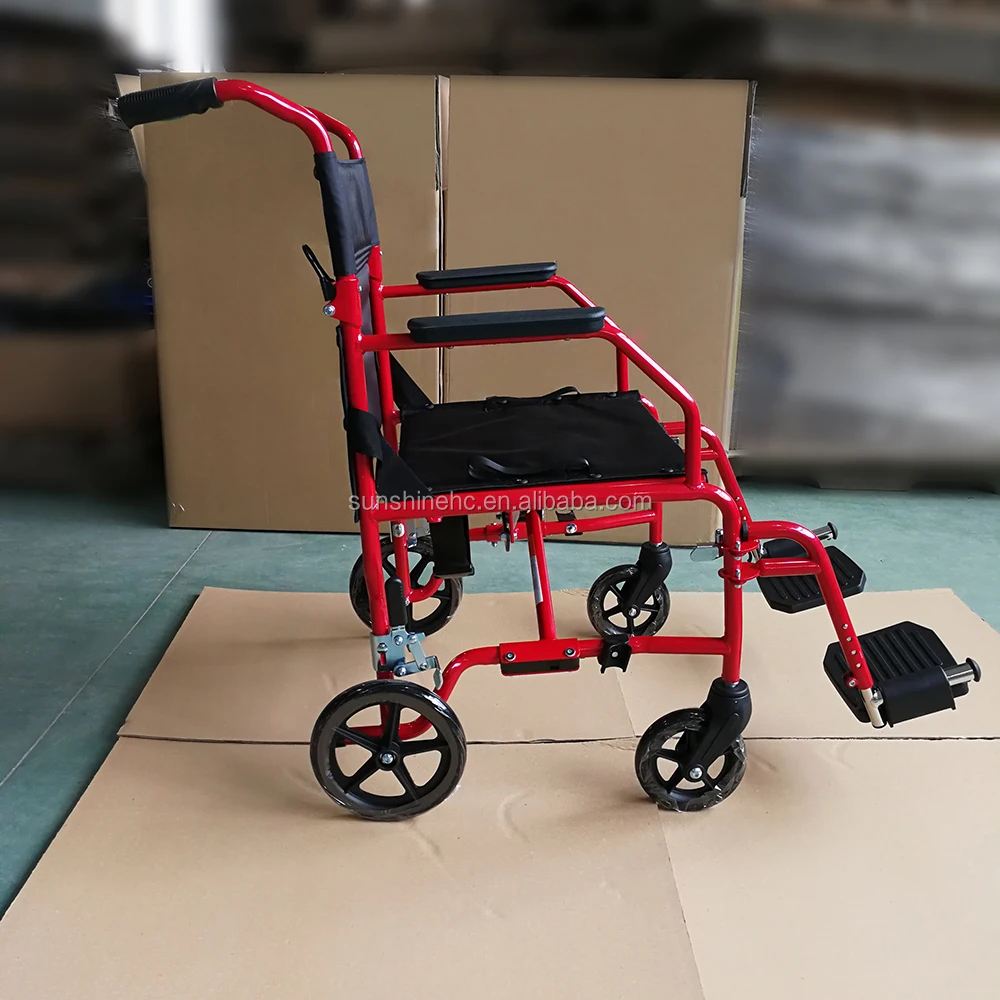 Drive Medical Hospital Folding Steel Transport Wheelchair For Disabled