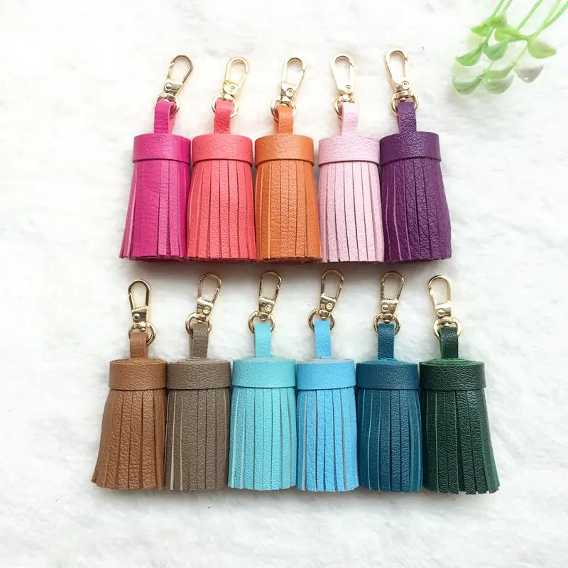 

Leather Tassel For Keychain Cellphone Straps Jewelry Fiber Fringe Cow Leather Tassel DIY Pendant Summer Jewelry Findings, Multi/as picture