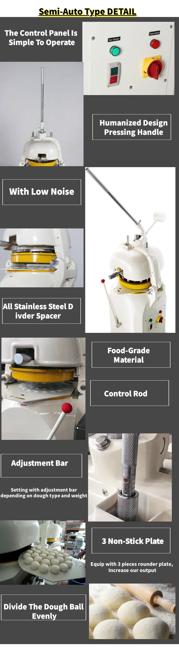semi automatic commercial bakery dough cutter bread pizza dough divider rounder automatic for sale,dough divider and rounder