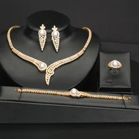 

Fashion Jewelries Dubai Gold Plated Zircon Gemstone Earring Pendant Necklace Wedding Bridal Jewelry set