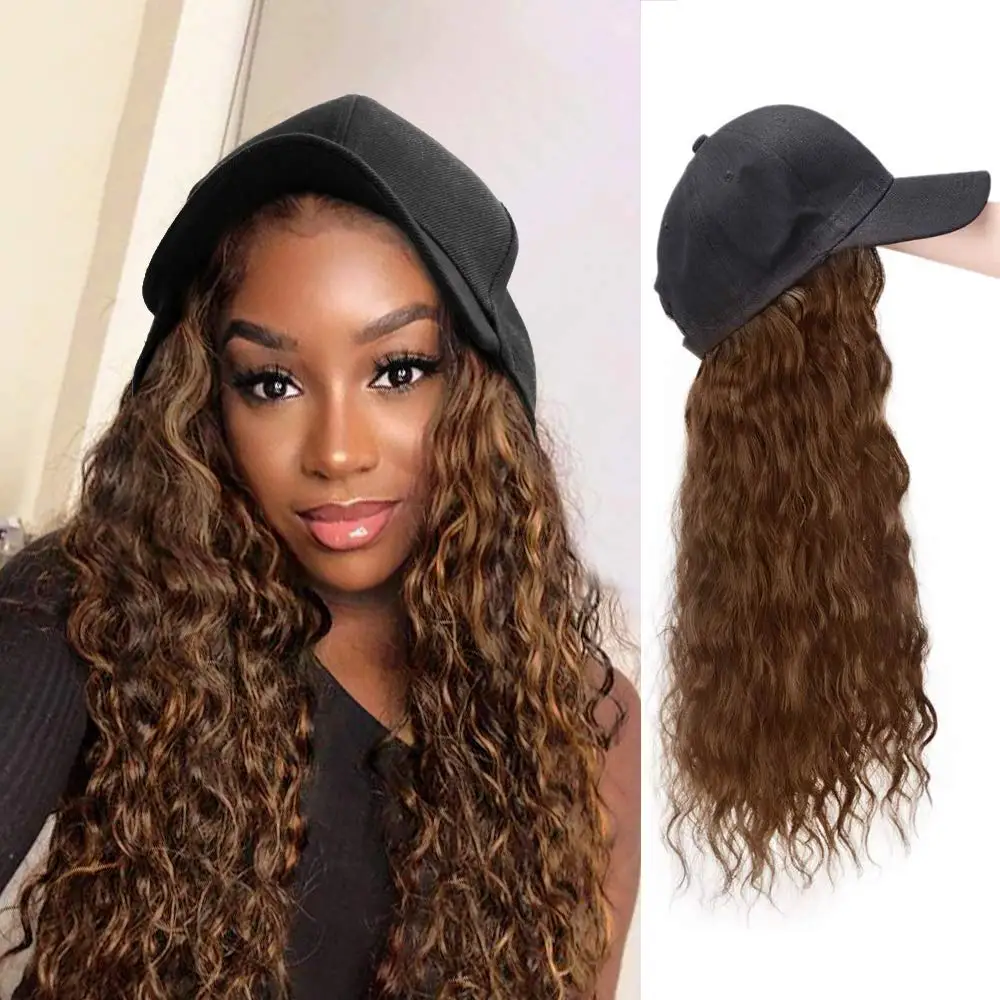 

Hat Wig With Synthetic Hair Baseball Hat Wig Women Synthetic Wig Hat With Long Curly Synthetic Hair Wavy