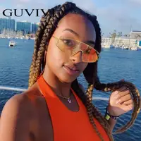 

GUVIVI Steampunk Sunglasses one piece lenses UV400 OEM Unique design Wholesale in China Sunglasses 2019