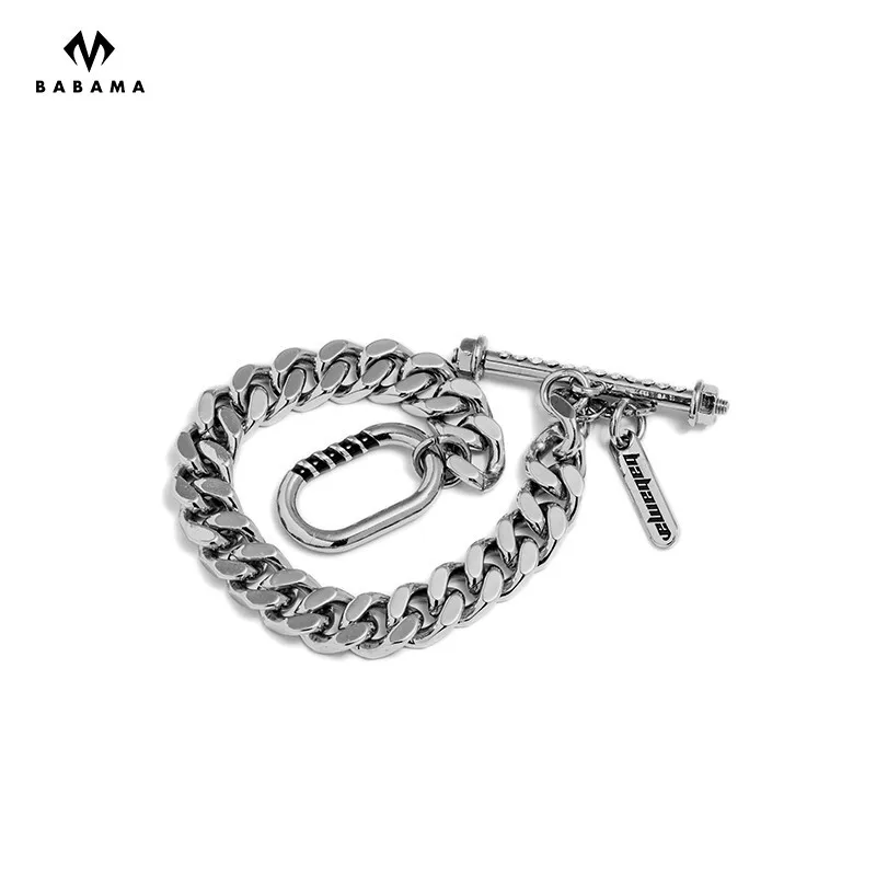 

Free Sample Babama Industrial Fantasia Designer Cuban Link Chain Bracelet Set - 2022 Trendy Hip Hop Bracelet Set Women Men