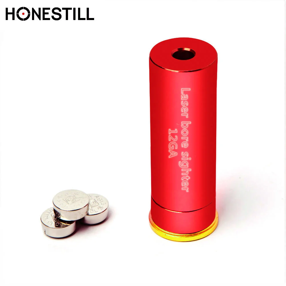 

HONESTILL Tactical Cartridge Red Laser Bore Sight 12GA 20mm 0.8 Inch Boresighter Hunting Optics Accessories