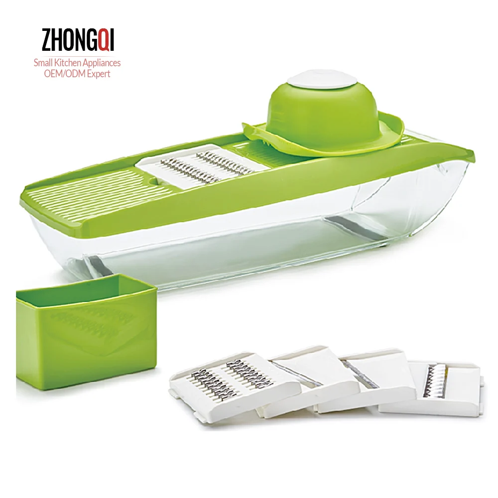 

2021 Kitchen Gadgets Multipurpose Mini Hand Held Grater Kitchen Tools Cucumber Slicer Vegetable Chopper, Green