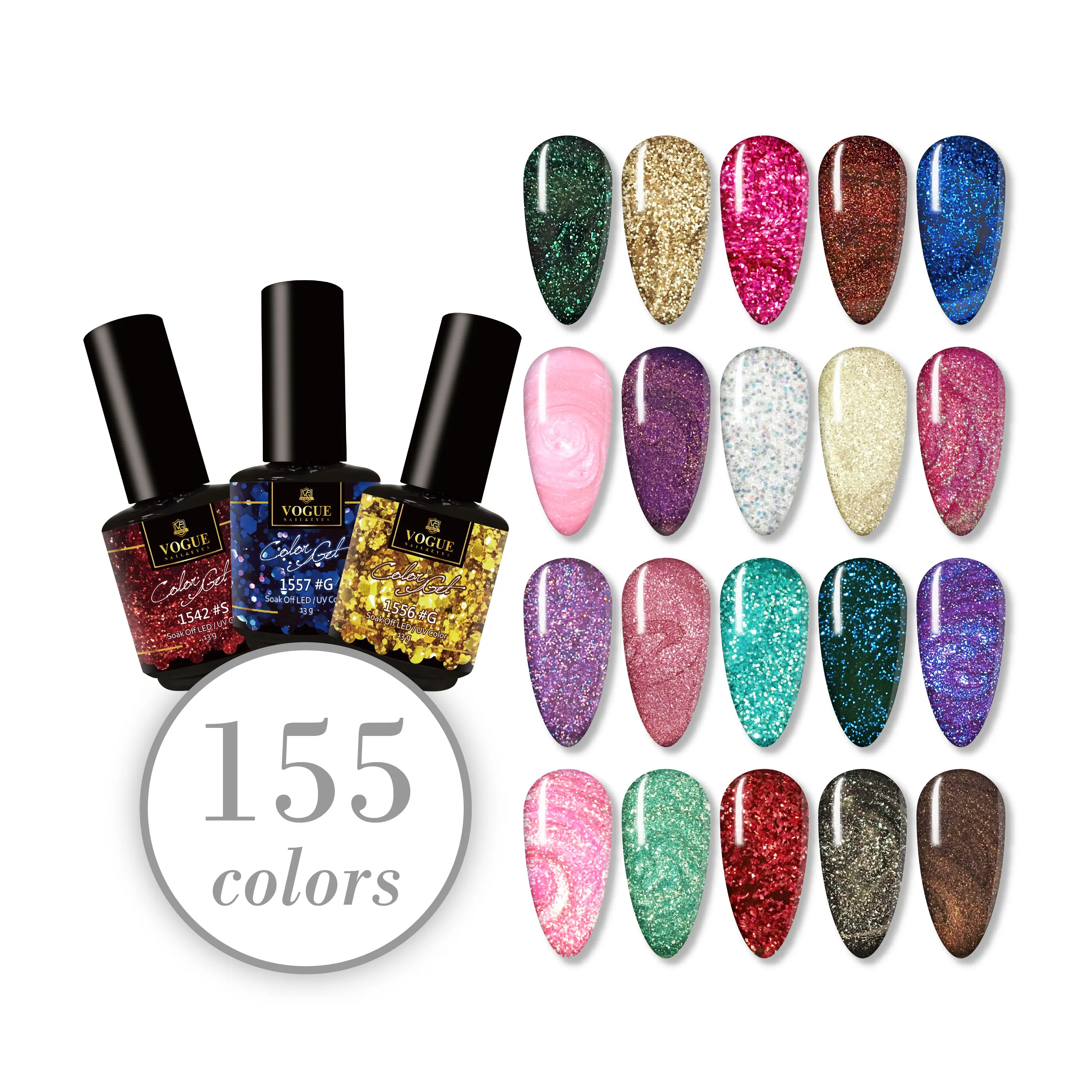 

VOGUE Fast Shipping Nail gel nail Polish, 155 colors