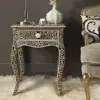 Bone Inlay Wooden Bedside Cabinet 1 draw