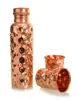 Best Selling Diamond Hammered 35 Oz Drink Ware Set Pure Copper Water Bottle
