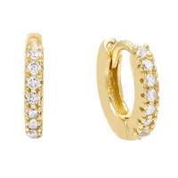 

Online fashion jewellery 14kt gold vermeil cubic zirconia huggie earrings