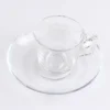 Logo Printed Glass Turkish Coffee and Espresso Cup and Saucer