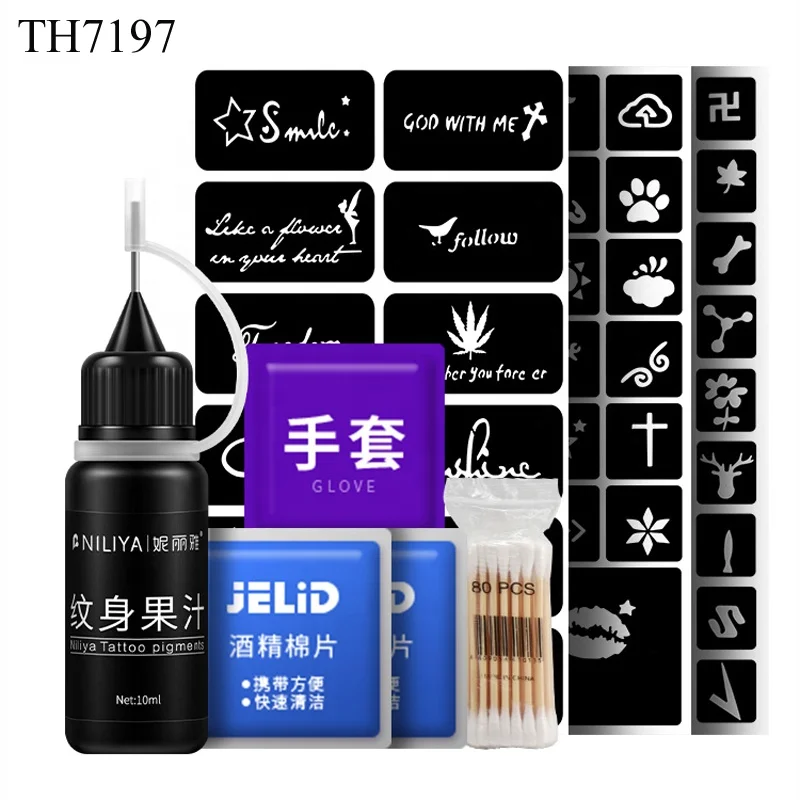 

Tattoo Supplies Wholesale Fashion Style Easy Use Transparent Color Plant Pigment Cheap Tattoo Ink Kits Temporary Tattoo Ink, Transparent cream then changed to black