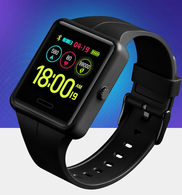 

smart watches new arrivals 2019 sports watch with heart rate monitor and pedometer reloj inteligente, Black;green