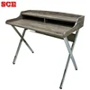 multifunctional classical painted brown wooden drafting writing antique stainless steel computer desk