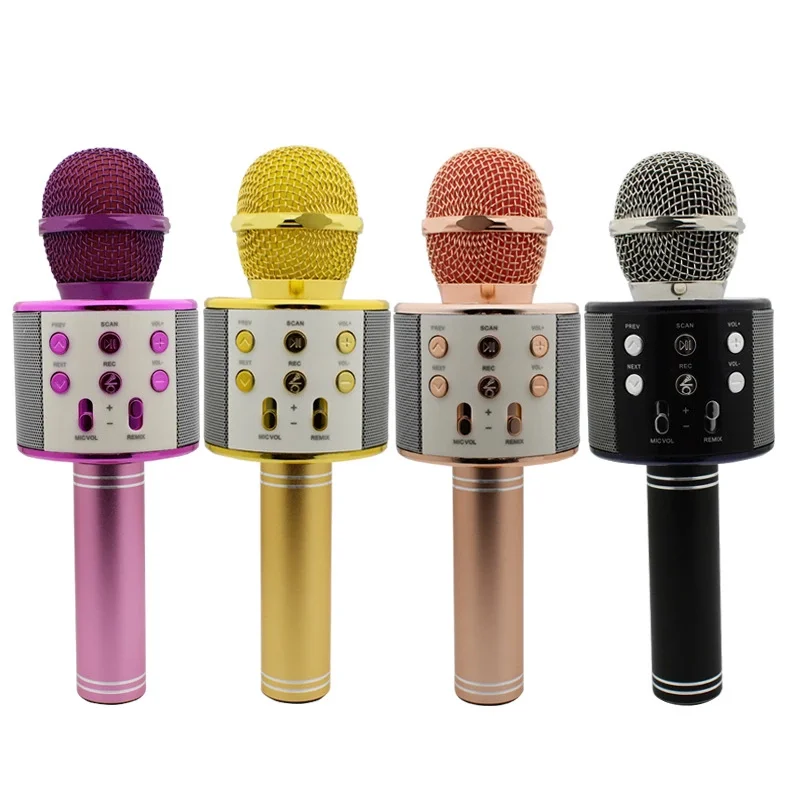 

ws 858 wireless karaoke microphone For Music Playing and Singing Speaker Player, Customized color