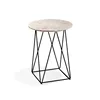 European unique style fringe frame marble table top natural stone coffee table furniture side table design