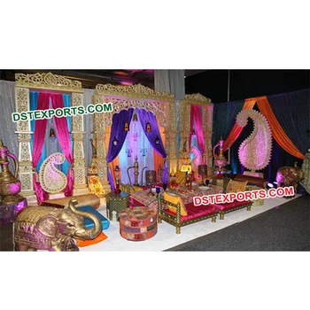 Moroccan Theme Wedding Sangeet Stage Rajasthani Style Wedding