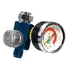 1/4" Air Flow Control Valve Analog Gauge With Metal Case For Air Tools Spray gun Accessory Airflow Regulator