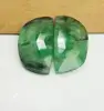 Size 52x23 mm,2 Pcs Matched Pair,Natural Zambian Emerald Rose Cut Loose Gemstone Rich Green Emerald Fancy Shape Stone
