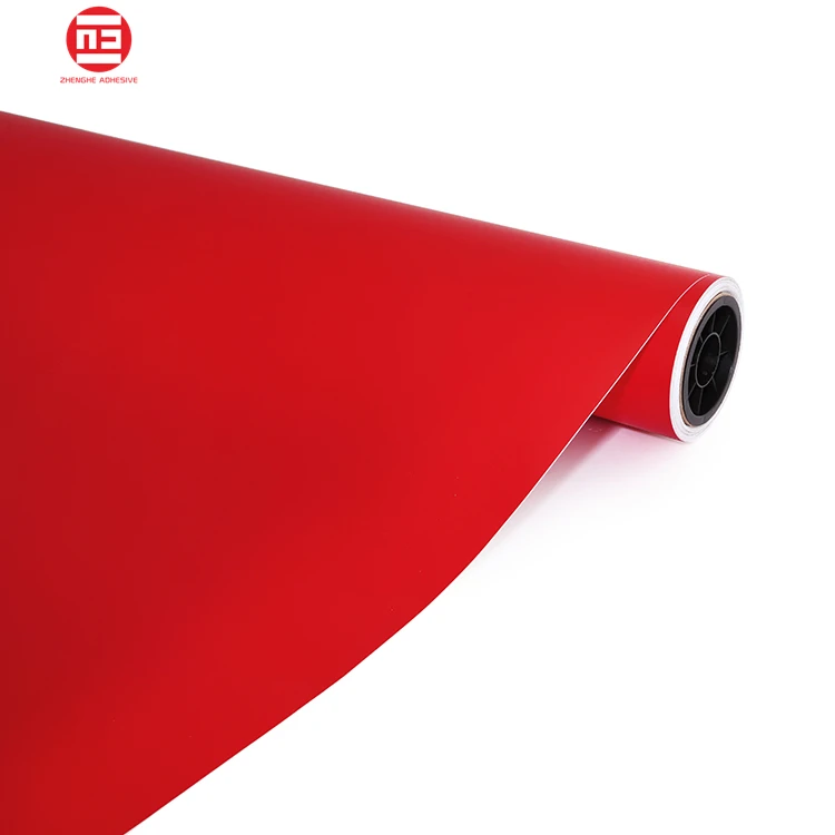 Sans bulles De d&eacute;gagement D'air vinyle autocollant 50 m longueur rouge auto-adh&eacute;sif couleur vinyle